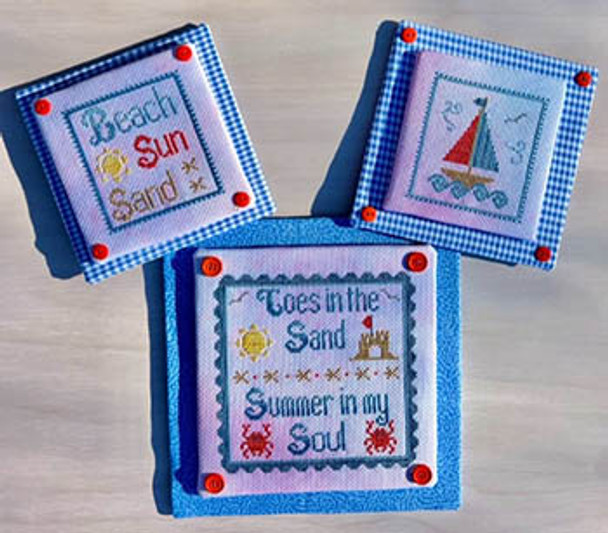 Beach Lovers 3-Pack bToes in the Sand, 81 x 81. Beach Sun Sand and Sailboat are 47 x 51 y Pickle Barrel Designs 23-1354 YT