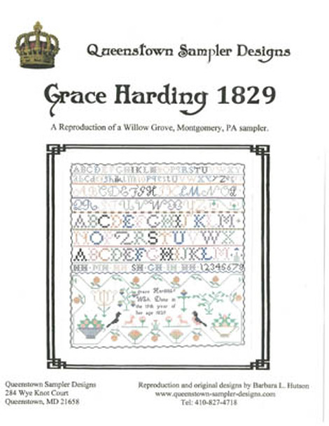 Grace Harding 1829 187w x 200h by Queenstown Sampler Designs 22-1214 YT
