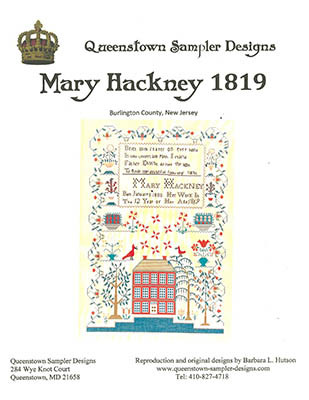 YT Mary Hackney 1819 290H x 205W by Queenstown Sampler Designs