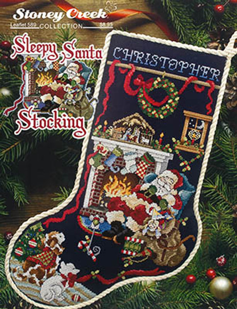 Sleepy Santa Stocking 148w x 225h by Stoney Creek Collection 23-1263