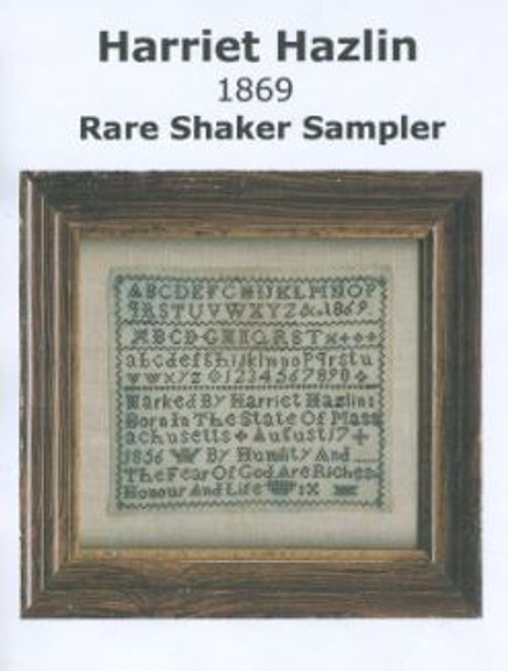 Harriet Hazlin Sampler 1869 by Sampler House, The 22-2202