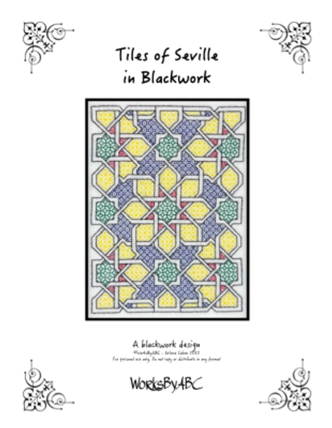 Tiles Of Seville In Blackwork by Works By ABC 22-1777