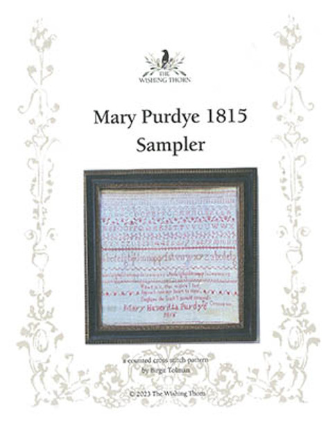 Mary Purdye 1815 Sampler by Wishing Thorn 23-1434
