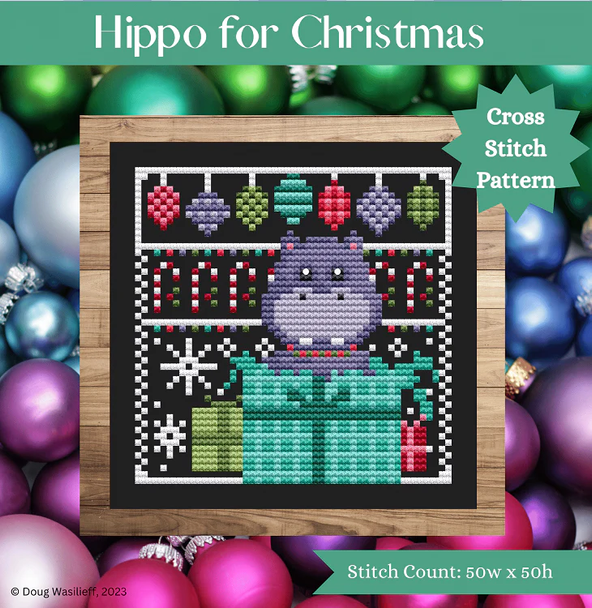 Hippo for Christmas Shannon Christine Designs