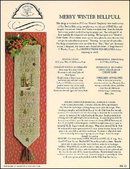 YT PS 32- Merry Winter Bellpull by Homespun Elegance Ltd