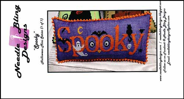 YT Halloween Mini: Spooky  36h x 125w  by Needle Bling Designs