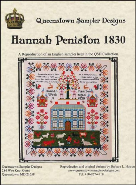 YT Hannah Peniston 1830 277 high x 238 wide by Queenstown Sampler Designs