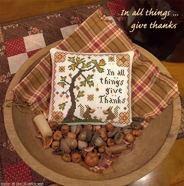 In All Things Give Thanks 80w x 74h Calico Confectionery