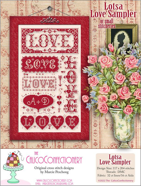 Lotsa Love Sampler of Smalls 117w x 204h Calico Confectionery