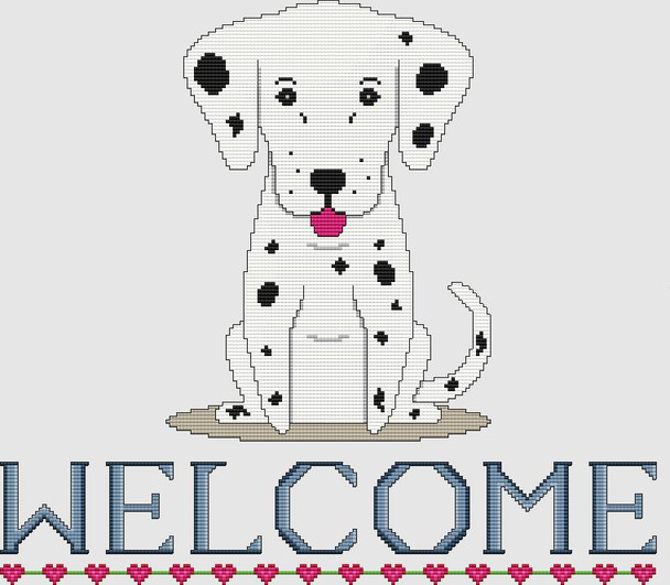 Dalmatian - Welcome II (Black) 186w x 166h DogShoppe Designs