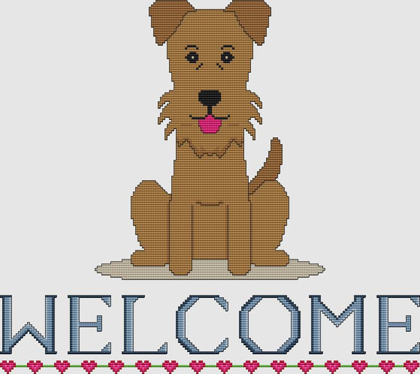 Irish Terrier - Welcome 186w x 166h DogShoppe Designs