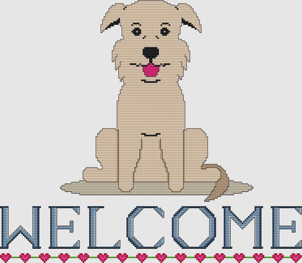 Irish Wolfhound - Welcome (Wheaten) 186w x 162h DogShoppe Designs