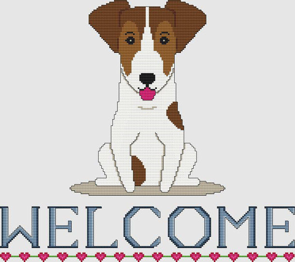 Jack Russell Terrier - Welcome (Brown White) 186w x 165h DogShoppe Designs