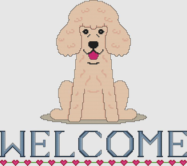 Poodle - Welcome (Apricot) 186w x 165h DogShoppe Designs