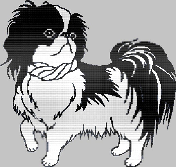 Japanese Chin - Cartoon (Black) 178w x 169h DogShoppe Designs