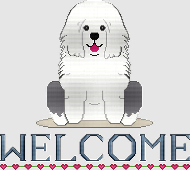 Old English Sheepdog - Welcome 186w x 167h DogShoppe Designs