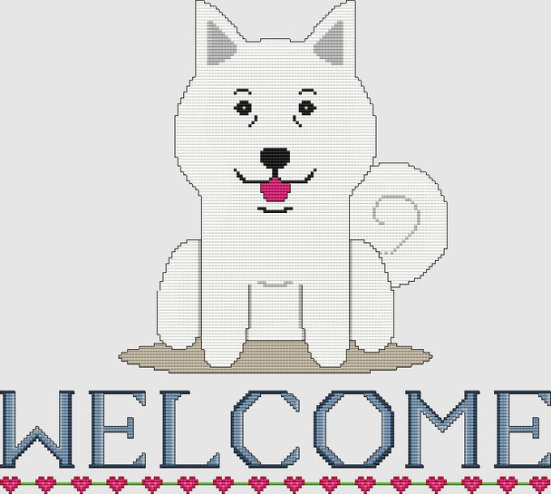 Samoyed - Welcome 186w x 167h DogShoppe Designs