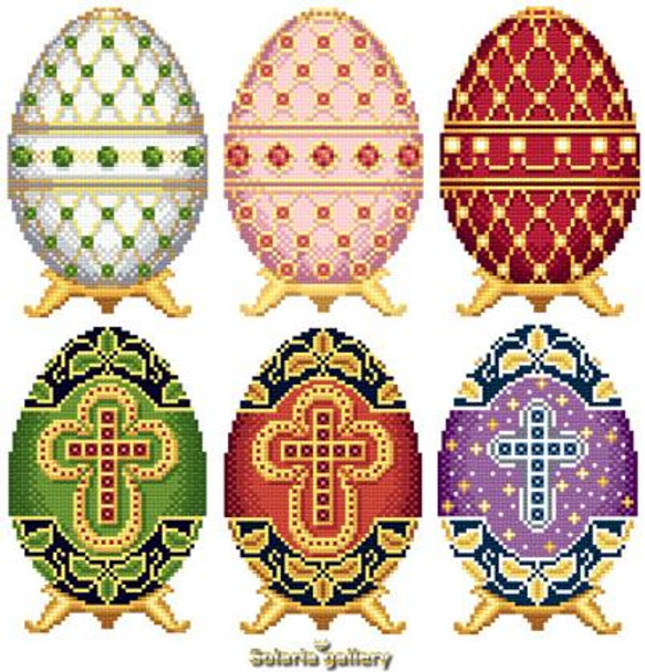 Easter Eggs in Faberge Style - Collection 1 49W x 76H each design Solaria Gallery