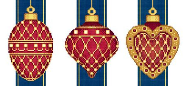 Red Faberge Christmas Ornaments Collection 1 (3 designs) 67W x 95H each designSolaria Gallery IG