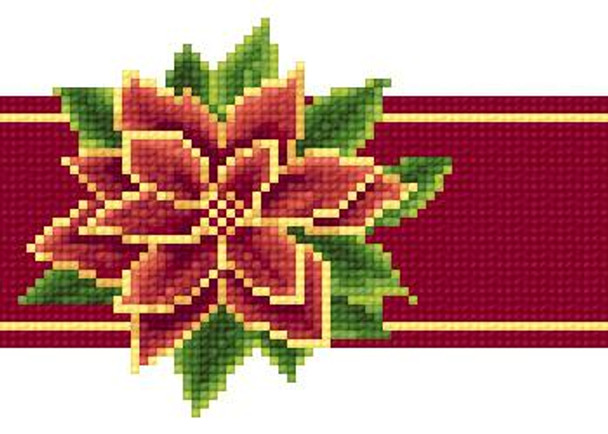 Poinsettia Red Ribbon 50 W x 50 H Solaria Gallery