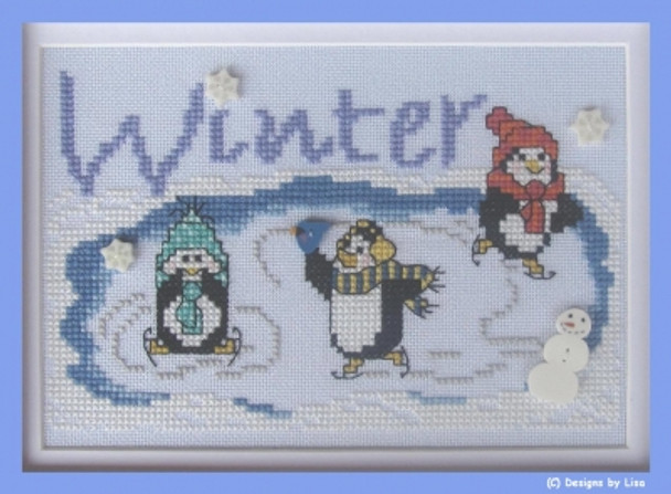 DBL179 Winter on Penguin Pond Buttons not included Designs By Lisa