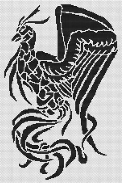 WW136 Tribal Phoenix White Willow Stitching