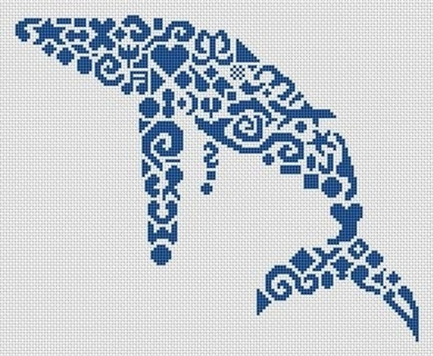 WW127 Tribal Humpback Whale White Willow Stitching