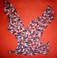 WW157 Tribal Bat White Willow Stitching