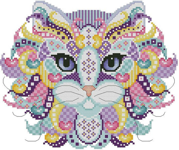 Colorful Cat Jelly Bean 115 w X 96 h Kitty And Me Designs