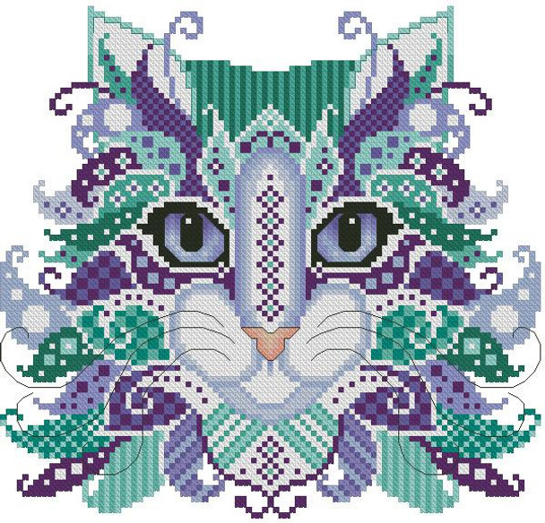 Colorful Cat Mermaid 99 w X 94 h Kitty And Me Designs