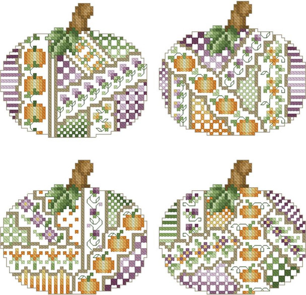 Crazy Pumpkins Ornaments 49w x 44h Kitty And Me Designs