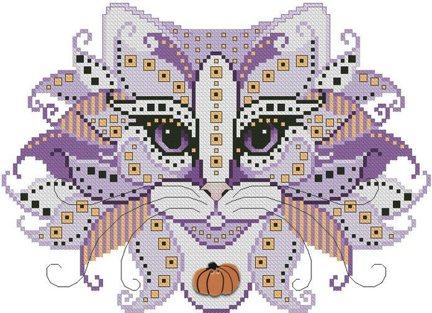 Colorful Cat Spooky 115w x 83h  Kitty And Me Designs