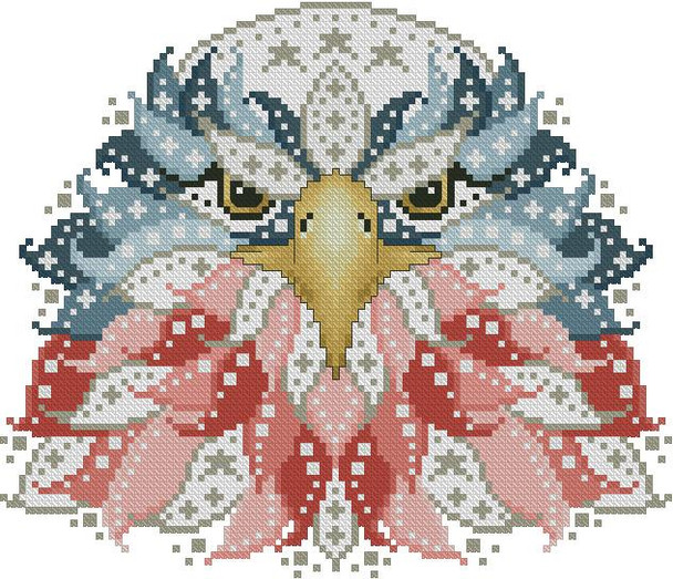 Colorful Eagle Old Glory 105w x 90h Kitty And Me Designs