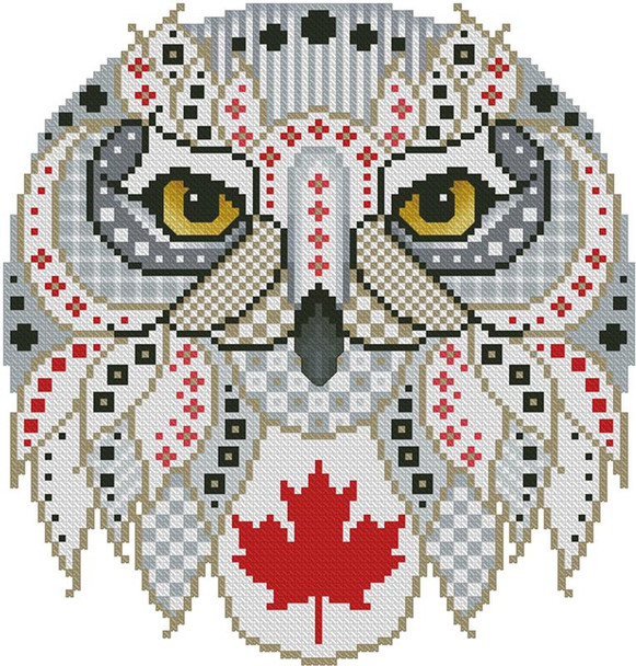 Colorful Owl O'Canada 91w x 97h Kitty And Me Designs