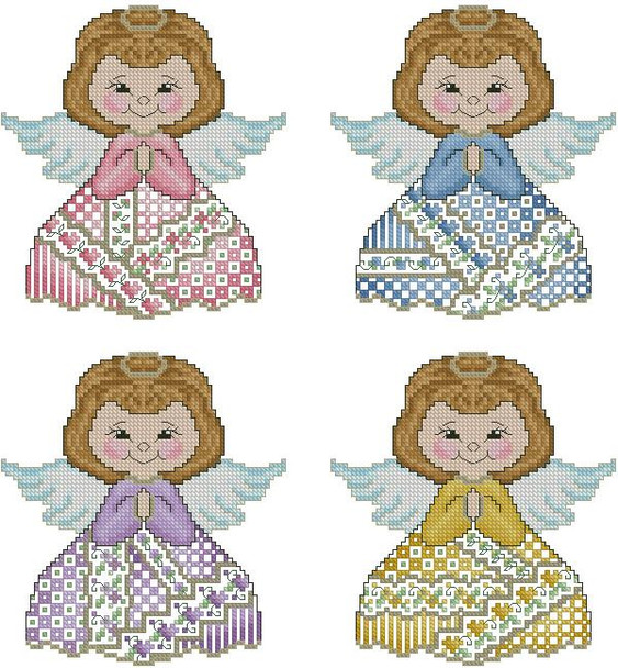 Crazy Angels Ornament 69w x 76h Kitty And Me Designs