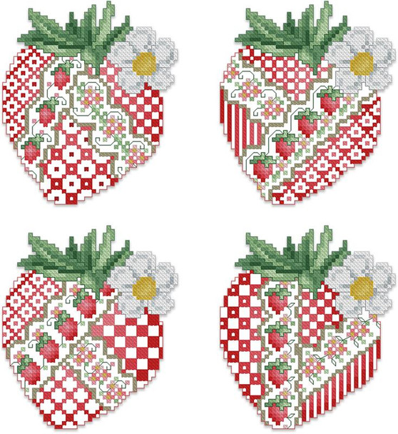 Crazy Strawberries Ornaments 47w x 55h Kitty And Me Designs