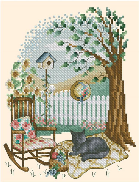 Four Seasons Cats Summer Nap 85w x 103h  Kitty And Me Designs