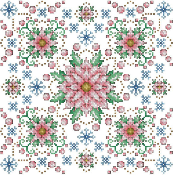 Four Seasons Mandala Winter 125w x 125h Kitty And Me Designs