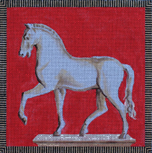 MC16 White Horse 7 1/2x7 1/2 18 Mesh Colors of Praise