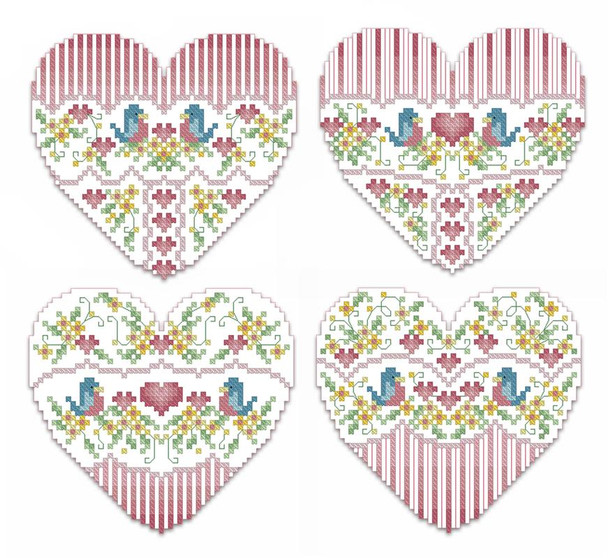 Little Bird Valentine Heart Ornaments Kitty And Me Designs