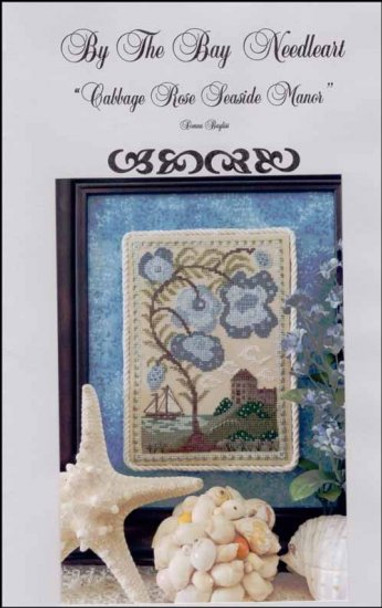 YT BN89 Cabbage Rose Seaside Manor Stitch count 73 x 107 By the Bay Needleart 