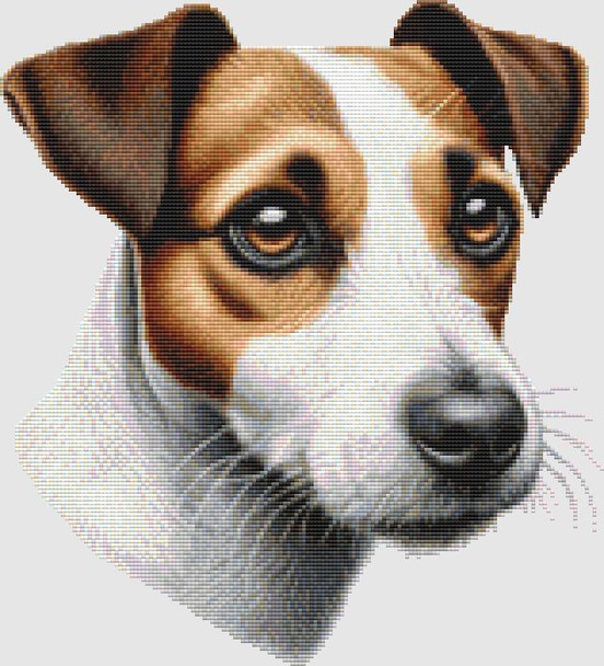 Jack Russell Terrier - Portrait 158w x 174h uses only full stitches DogShoppe Designs