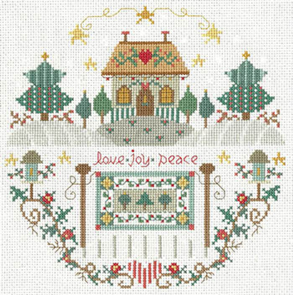 Holiday Quilt Cottage 111w x 111h by Imaginating 23-2396