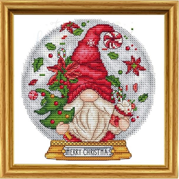 Snow Globe Christmas Gnome by Les Petites Croix De Lucie 23-2979