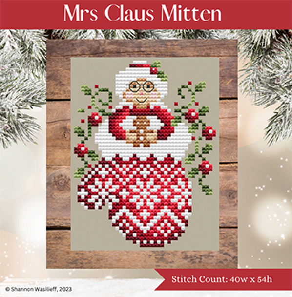 23-2649 Mrs Claus Mitten by Shannon Christine Designs