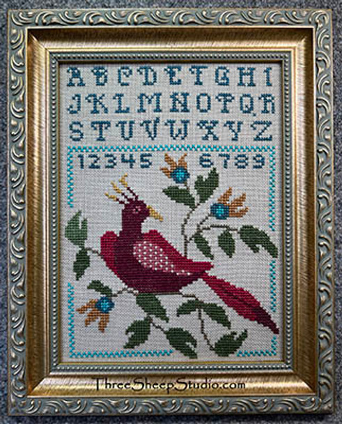 Red Bird Sampler 79w x 107h by Three Sheep Studio 23-2796 YT