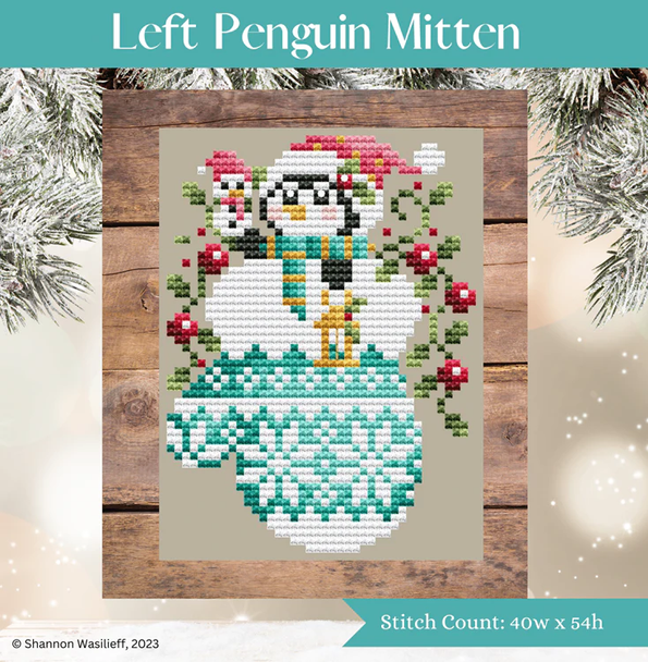 Left Penguin Mitten by Shannon Christine Designs