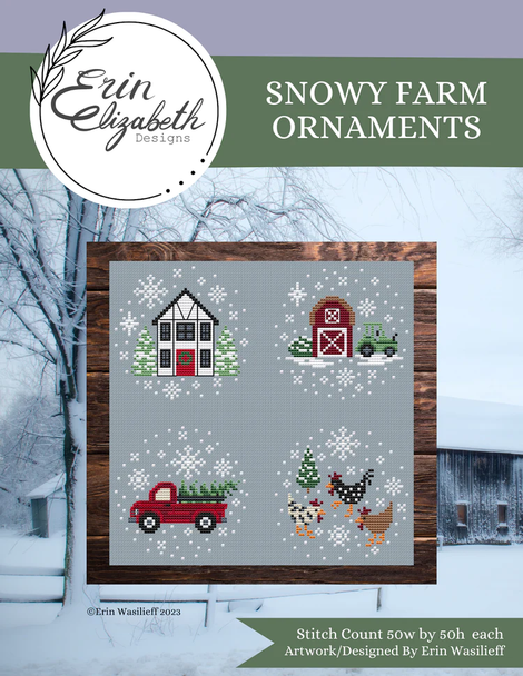 Snowy Farm Ornaments Erin Elizabeth Designs DD