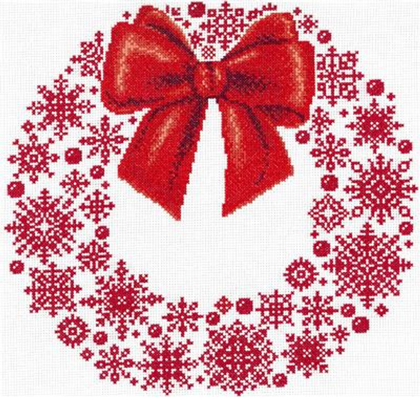 Ursula Michael Designs Redwork Snowflake Wreath 150w x 150h