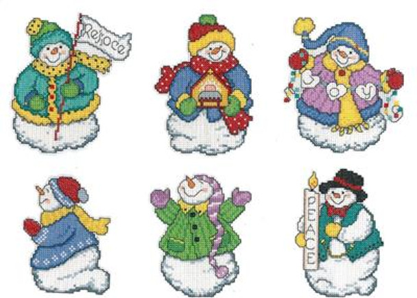 Ursula Michael Designs Joyous Snowman Ornaments 56w x 68h